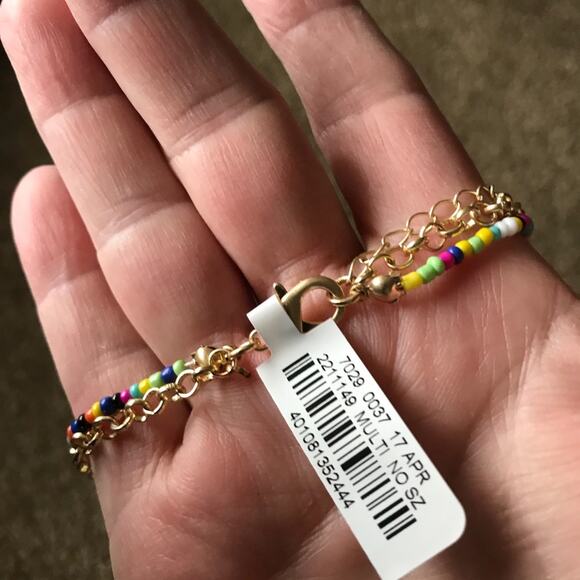 NIB Fragments Necklace Nieman Marcus Beaded Teardrop Pendant Boho Layered - Picture 5 of 5